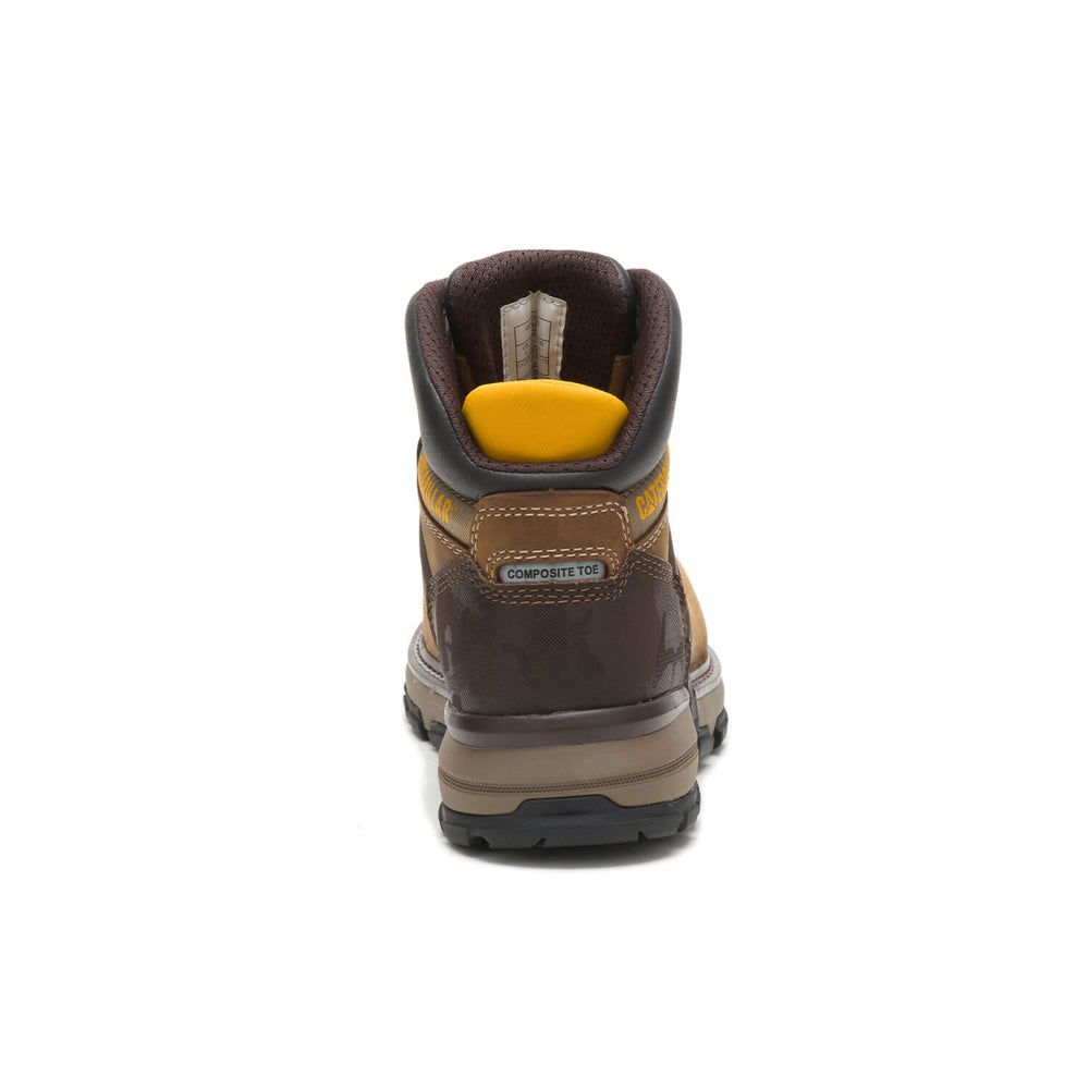 Caterpillar Excavator Superlite Composite-Toe Waterproof Work Boot Brown P91218 Heel Image