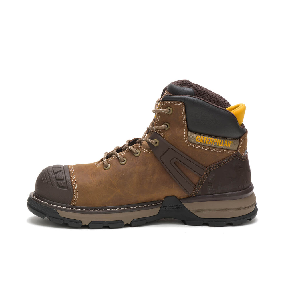 Caterpillar Excavator Superlite Composite-Toe Waterproof Work Boot Brown P91218 Side Image