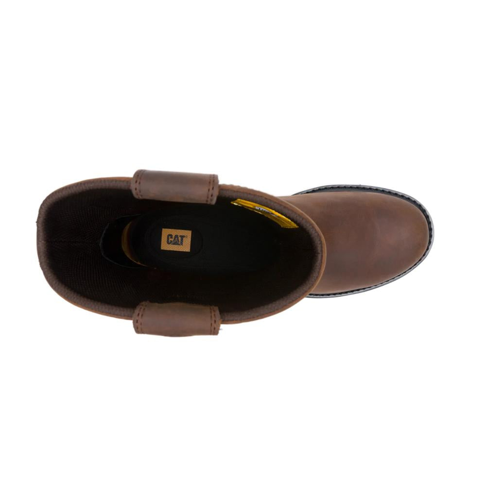 Caterpillar Men's 247 10-Inch Wellington Soft Toe Boot Dark Brown - Top View