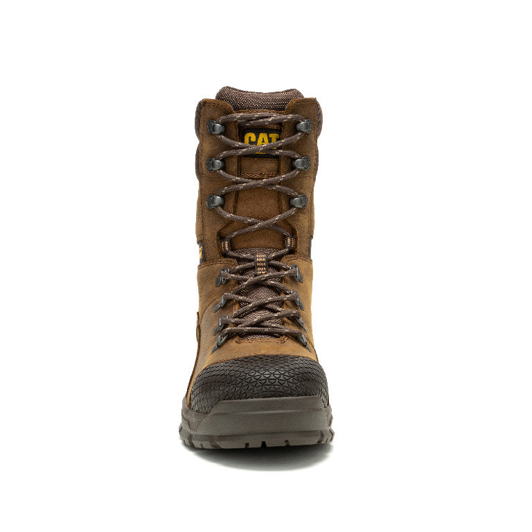 Caterpillar Accomplice X 8 Inch Steel-Toe Waterproof Work Boot Brown P91642 Front Image