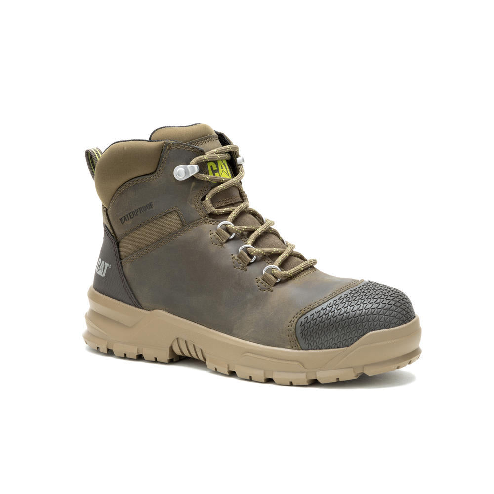 Caterpillar Accomplice X Women’s Steel-Toe Waterproof Work Boot Green P91631 Medial Image