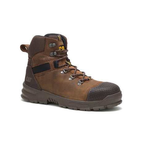 Caterpillar Accomplice X Steel-Toe Waterproof Work Boot Brown P91331 Medial Image