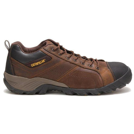 Caterpillar Argon Composite-Toe Work Shoe Dark Brown Profile View