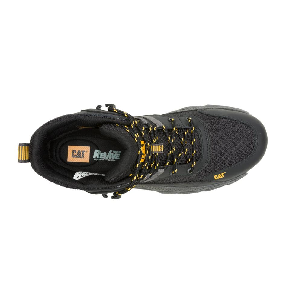 Caterpillar Men's Booster Vent Soft Toe Boot Black - Top View