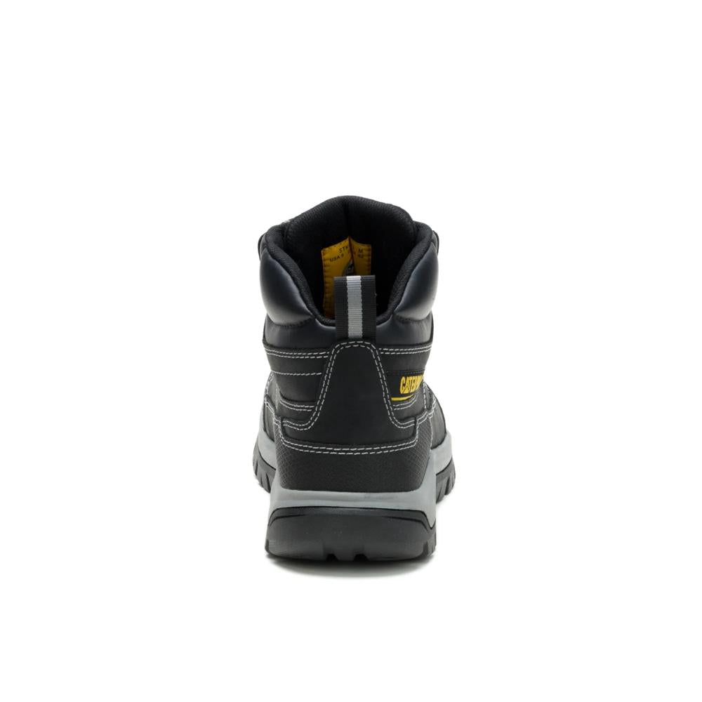 Caterpillar Men's Brickline Steel Toe Boot Black - Heel View