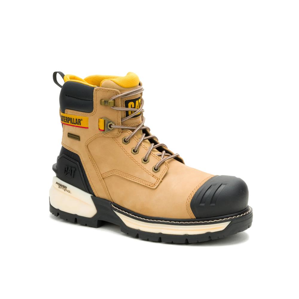 Caterpillar Men's Excavator PowerSpring 6-Inch Composite Toe Boot Honey - Angled View