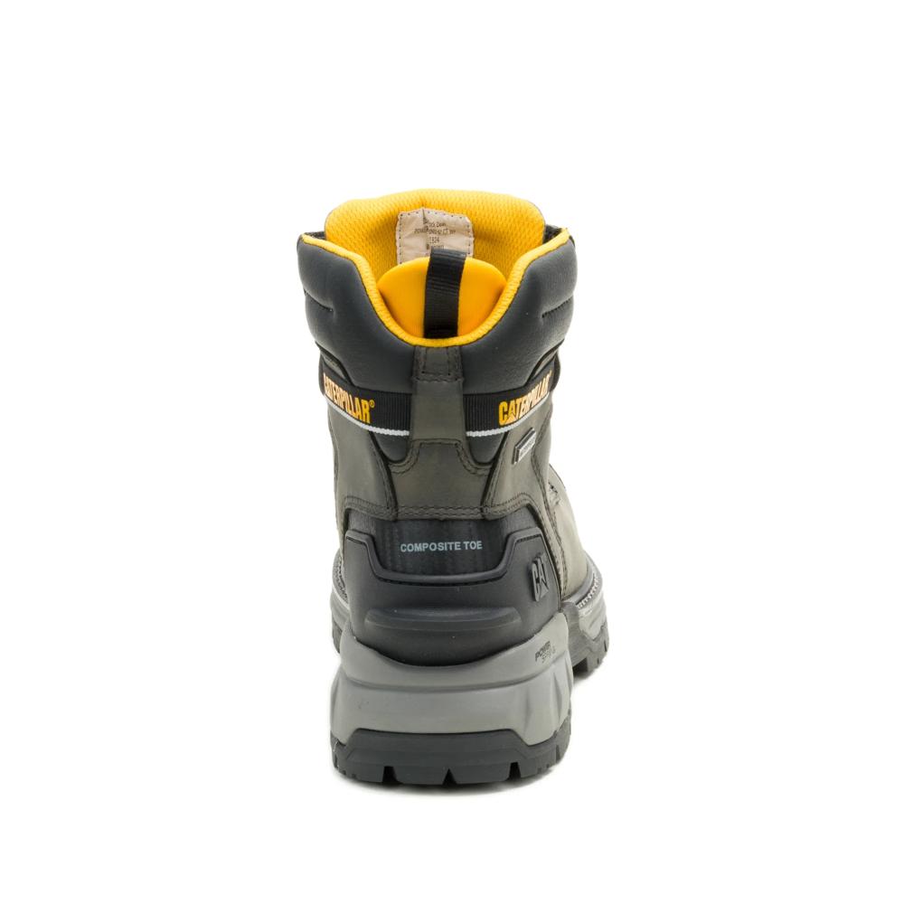 Caterpillar Men's Excavator PowerSpring 6-Inch Composite Toe Boot Quiet Shade - Heel View