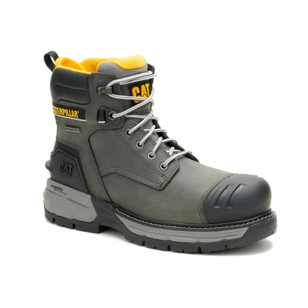 Caterpillar Men's Excavator PowerSpring 6-Inch Composite Toe Boot Quiet Shade - Angled View