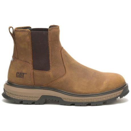 Caterpillar Exposition Soft-Toe Chelsea Boot Light Brown Profile View