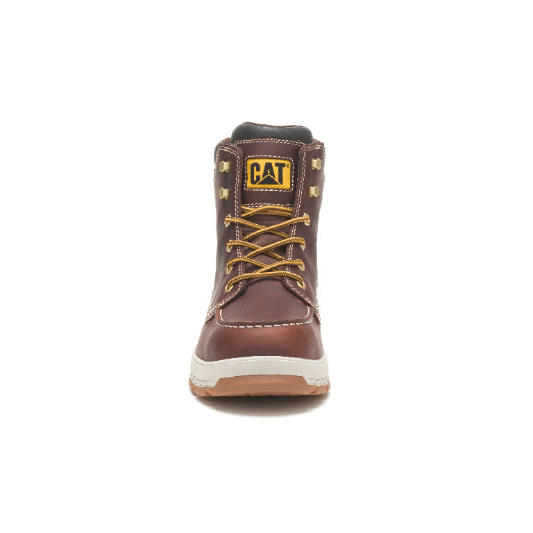 Caterpillar Impact Composite-Toe Waterproof Work Boot Red Brown P91402 Front Image