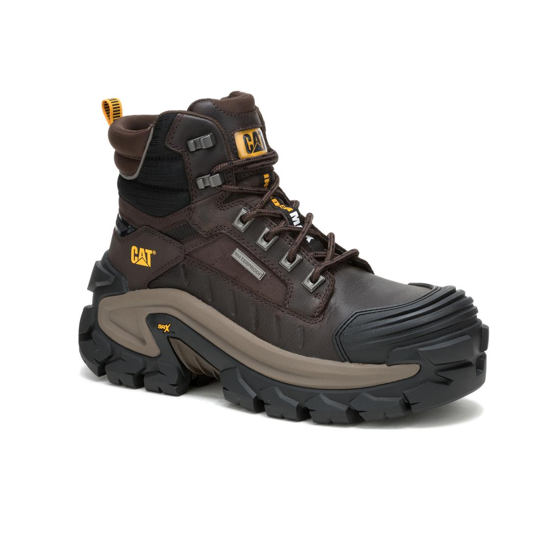 Caterpillar Invader Max Waterproof Composite-Toe Boots Coffee Bean P91729 Medial Image
