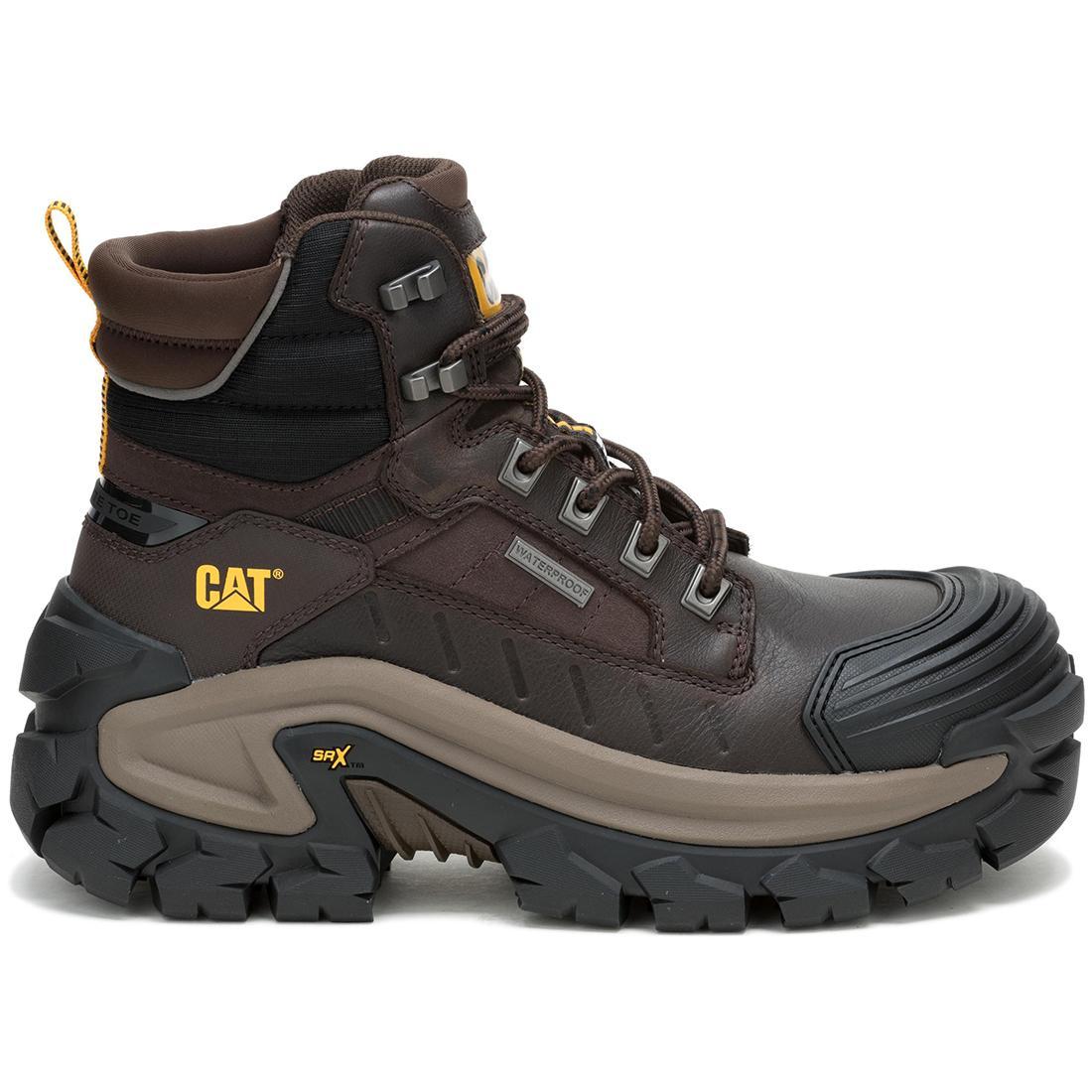 Caterpillar Invader Max Waterproof Composite-Toe Boots Coffee Bean Profile View