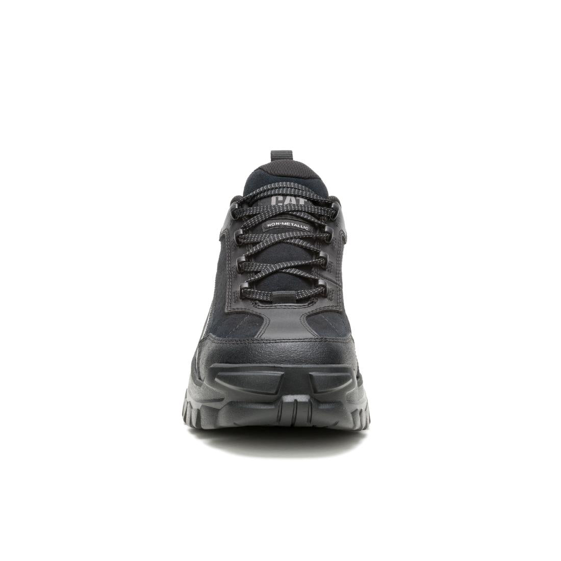 Caterpillar Invader Sport Lo Composite-Toe Shoes Black In Suede P91770 Front Image