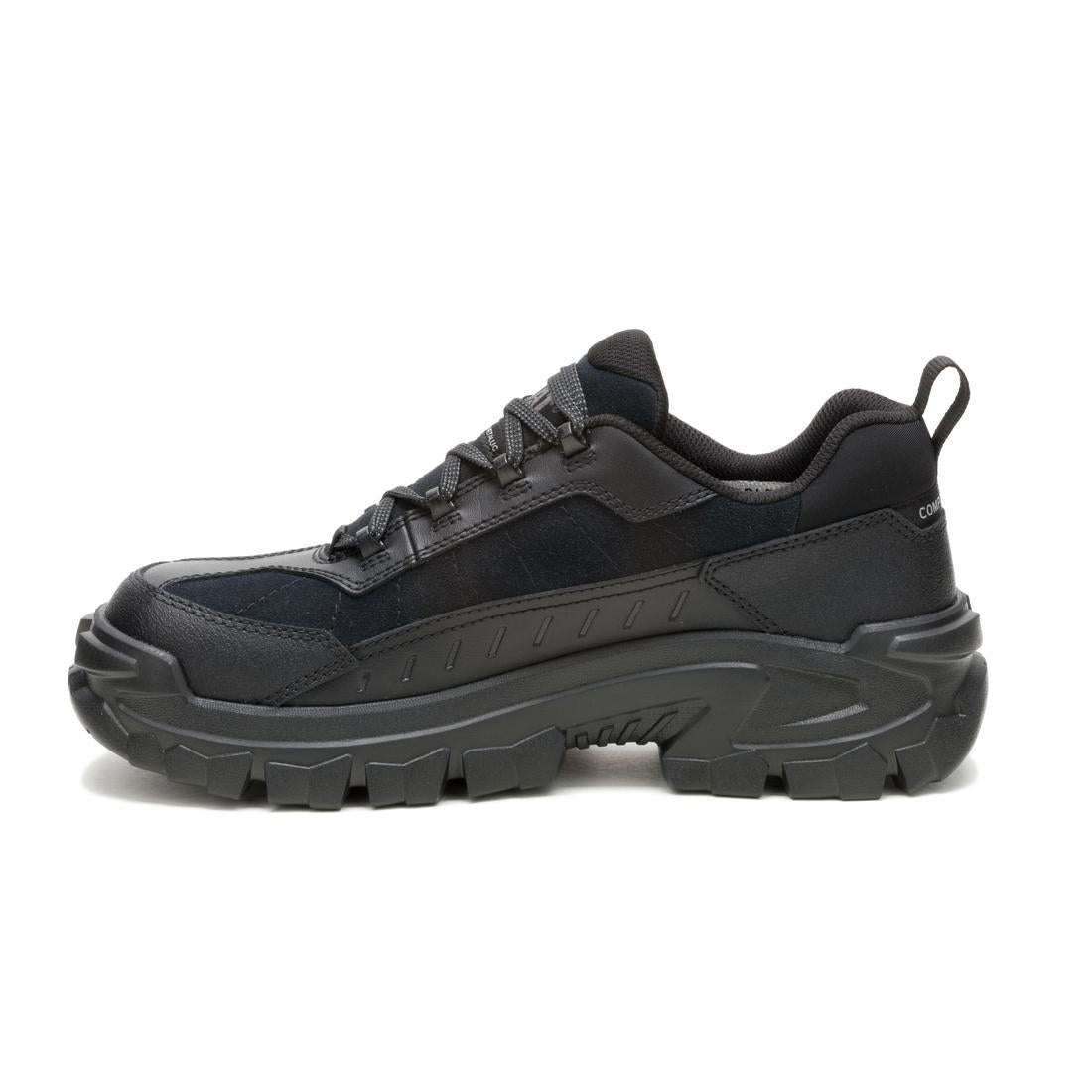Caterpillar Invader Sport Lo Composite-Toe Shoes Black In Suede P91770 Image View