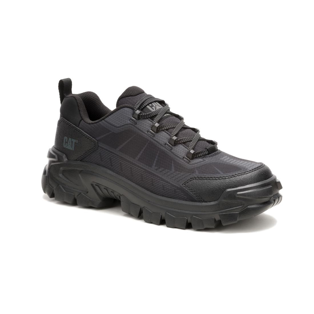 Caterpillar Invader Sport Lo Mesh Composite-Toe Shoes Black In Mesh P91766 Medial Image