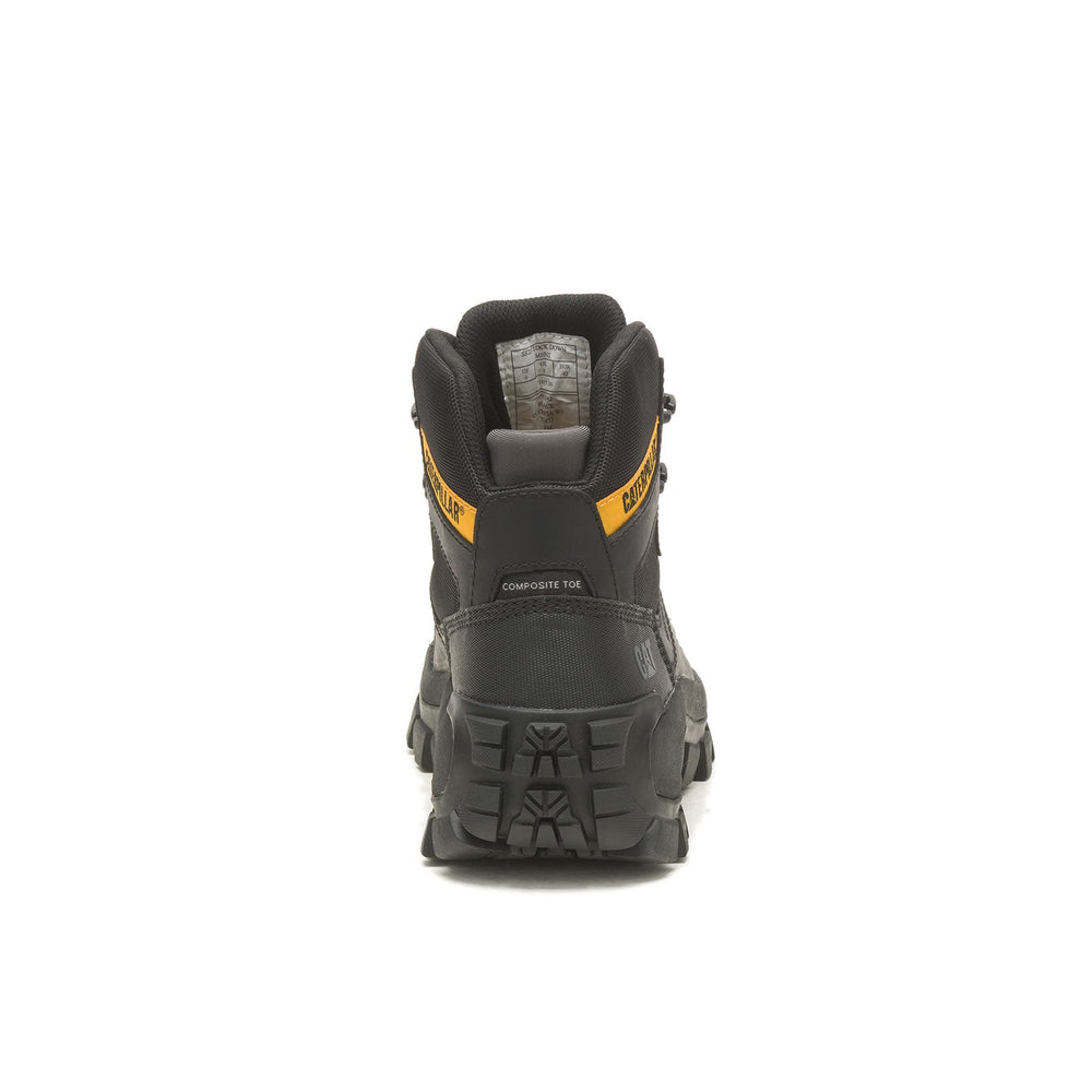 Caterpillar Invader Composite-Toe Waterproof Hiker Work Boot Black P91542 Heel Image