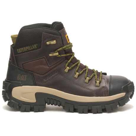 Caterpillar Invader Composite-Toe Waterproof Hiker Work Boot Brown Profile View