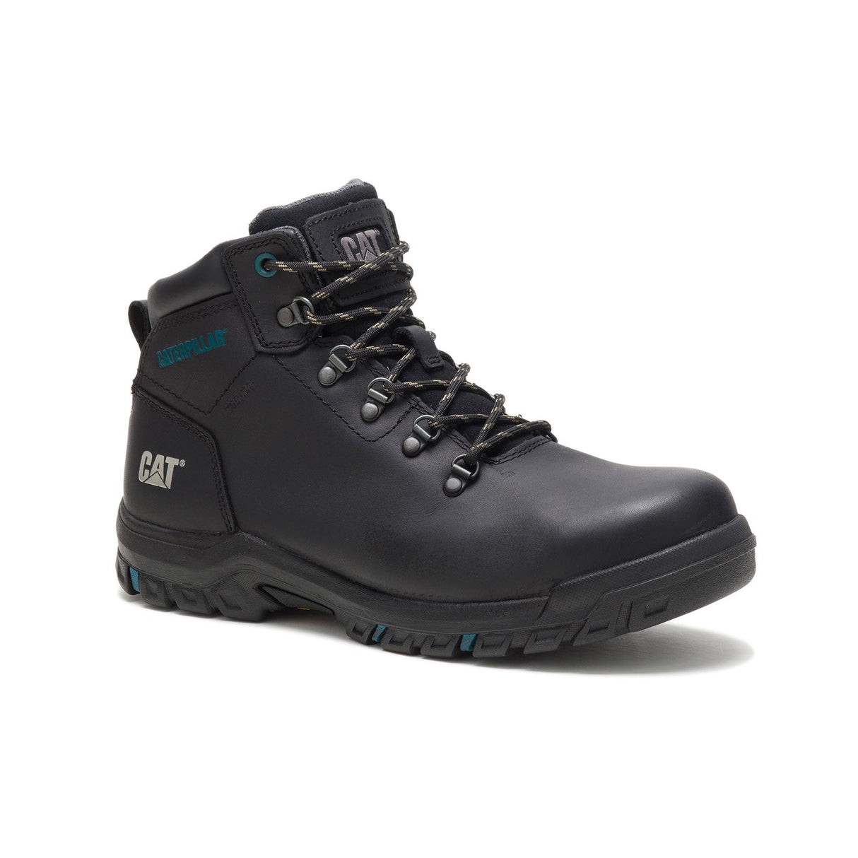 Caterpillar Mae Women’s Steel-Toe Waterproof Work Boot Black P91022 Medial Image