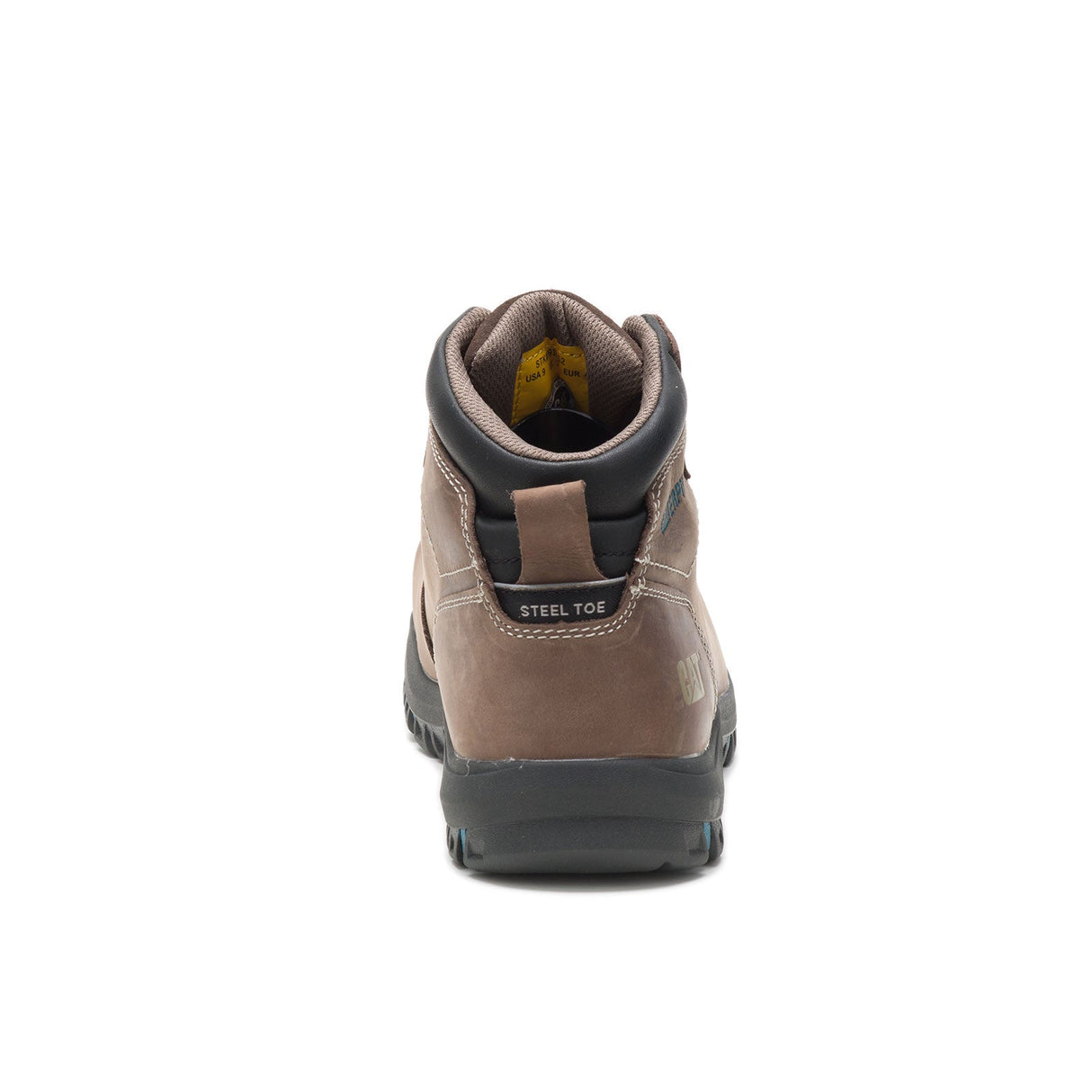 Caterpillar Mae Women’s Steel-Toe Waterproof Work Boot Light Brown P91012 Heel Image