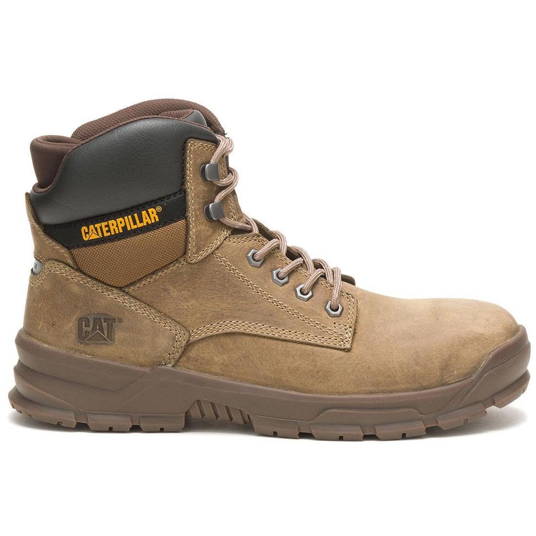 Caterpillar Mobilize Alloy-Toe Work Boot Light Brown Profile View
