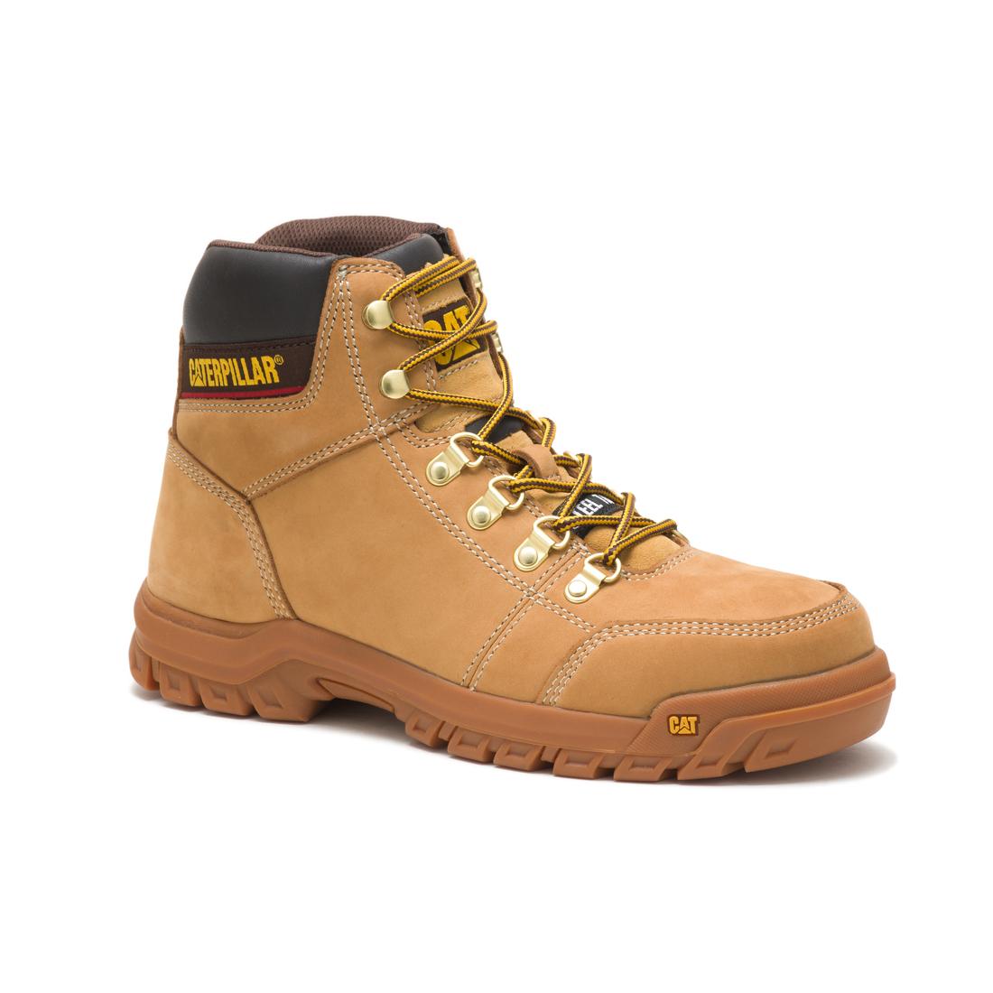 Caterpillar Outline Steel-Toe Work Boot Honey P90801 Medial Image