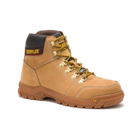 Caterpillar Outline Steel-Toe Work Boot Honey P90801 Medial Image