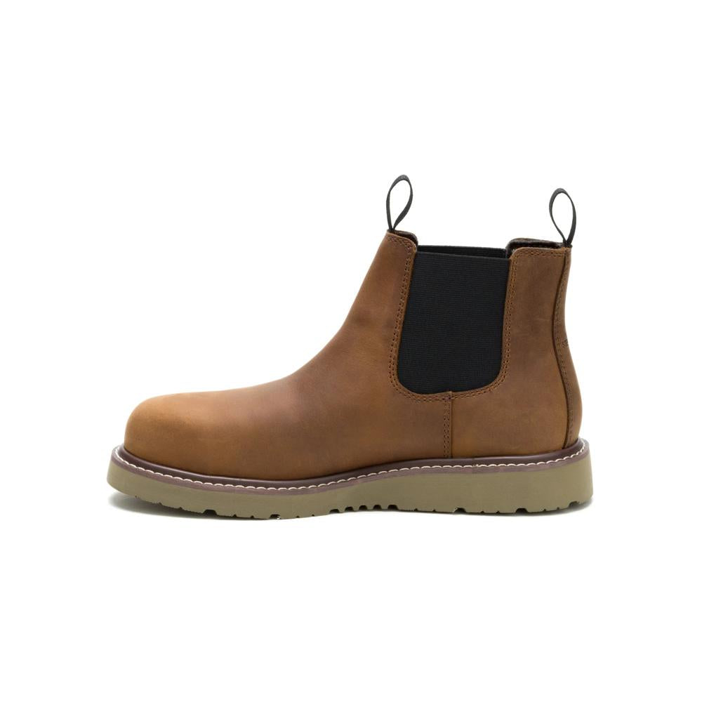 Caterpillar Men's Reclaimer Wedge Chelsea Steel Toe Boot Dark Brown - Medial View