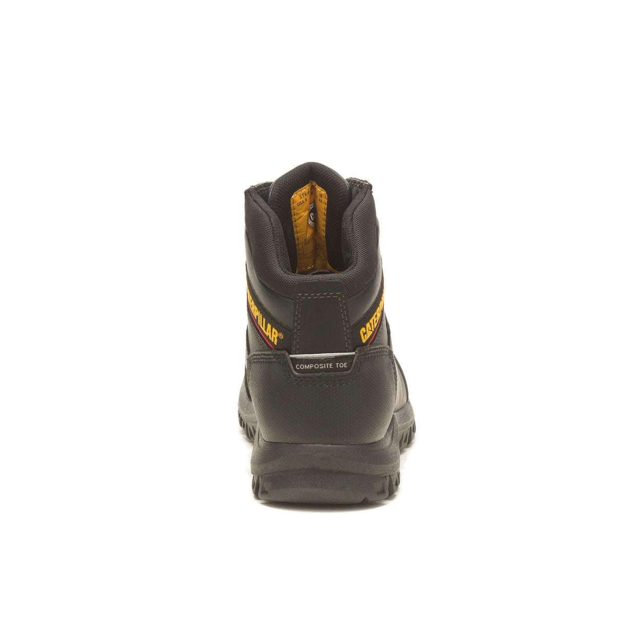 Caterpillar Resorption Composite-Toe Waterproof Work Boot Black P90976 Heel Image
