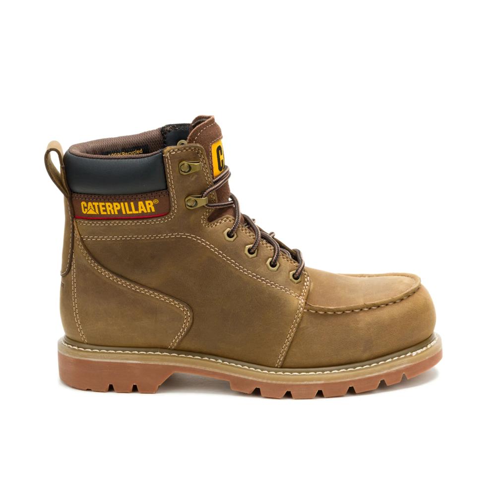 Caterpillar Men's Second Shift Grader Moc Toe Steel Toe Boot Dark Wheat - Lateral View