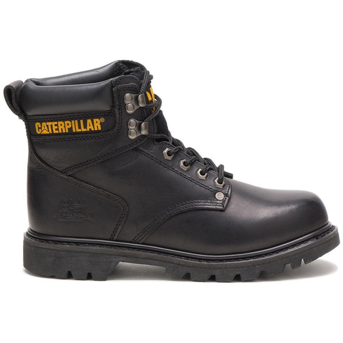 Caterpillar Second Shift Soft-Toe Work Boot Black Profile View