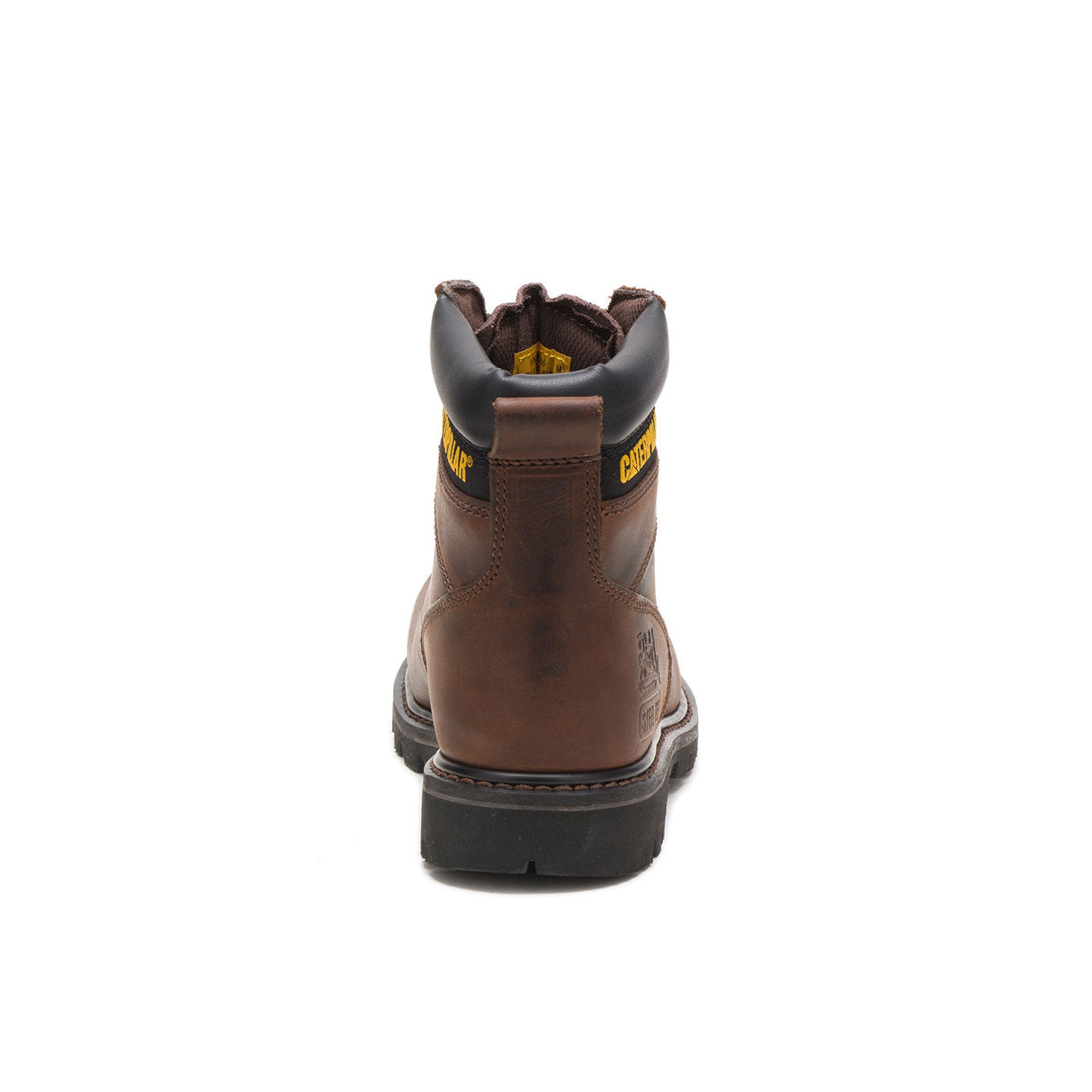 Caterpillar Second Shift Steel-Toe Work Boot Dark Brown P89586 Heel Image