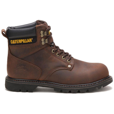 Caterpillar Second Shift Steel-Toe Work Boot Dark Brown Profile View