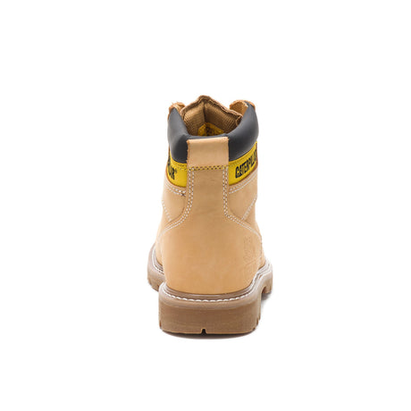 Caterpillar Second Shift Steel-Toe Work Boot Honey P89162 Heel Image