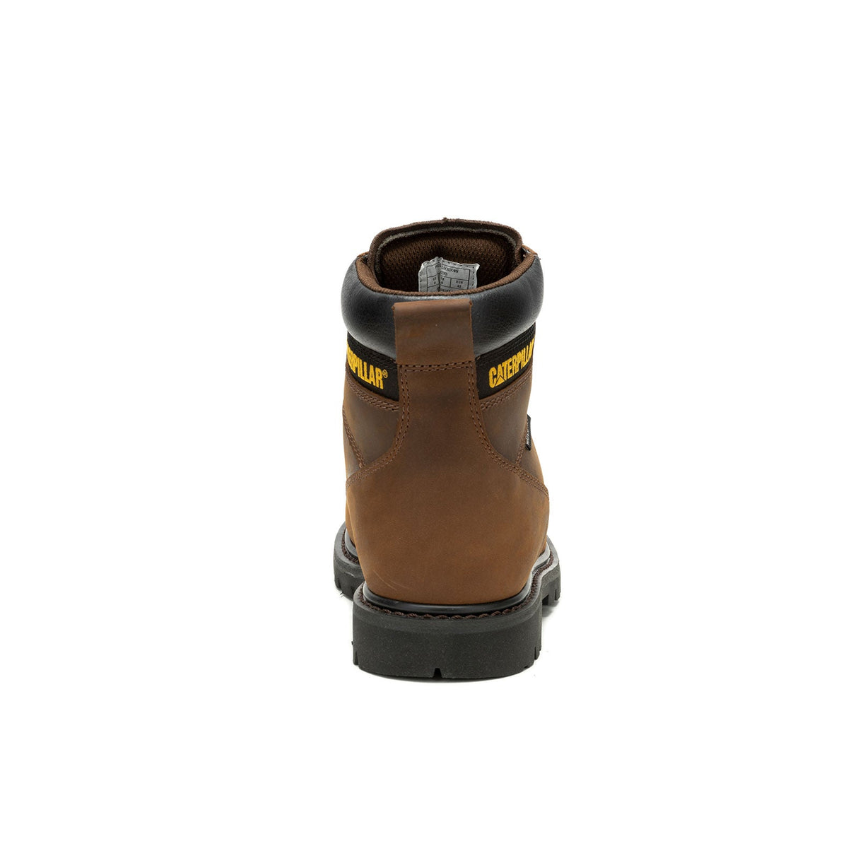 Caterpillar Second Shift Soft-Toe Waterproof Work Boot Dark Brown P51086 Heel Image