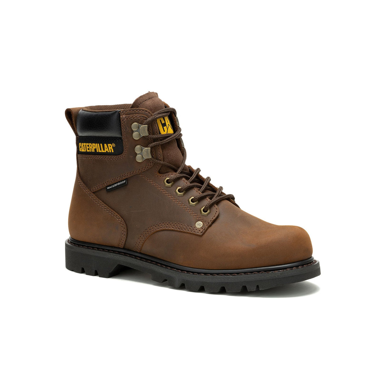 Caterpillar Second Shift Soft-Toe Waterproof Work Boot Dark Brown P51086 Medial Image