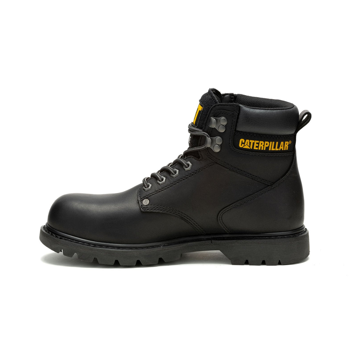 Caterpillar Second Shift Steel-Toe Waterproof Work Boot Black P91658 Side Image