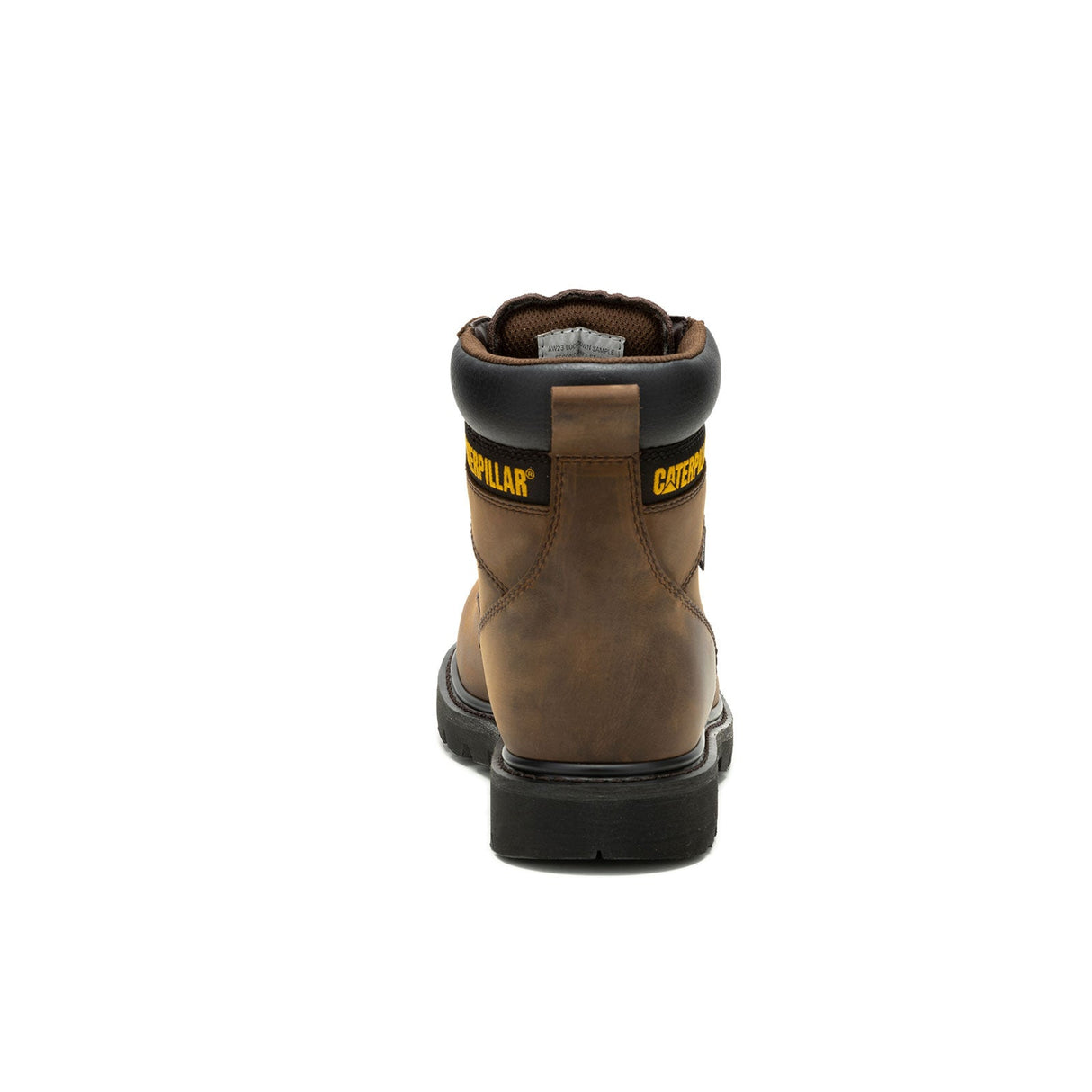 Caterpillar Second Shift Steel-Toe Waterproof Work Boot Dark Brown P91660 Heel Image