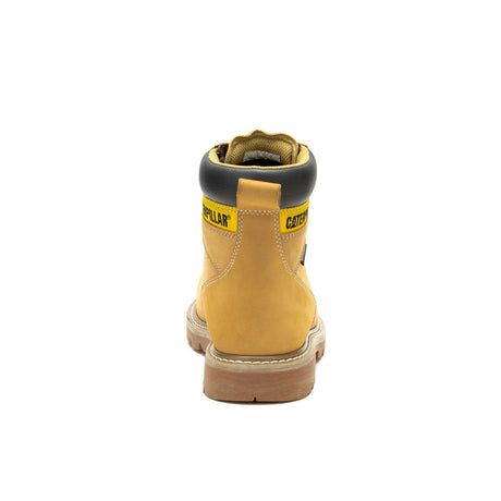 Caterpillar Second Shift Steel-Toe Waterproof Work Boot Honey P91659 Heel Image