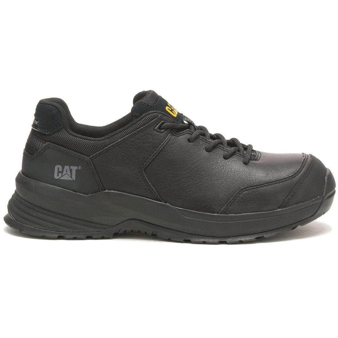 Caterpillar Streamline 2.0 Composite-Toe Leather Work Shoe Black Profile View