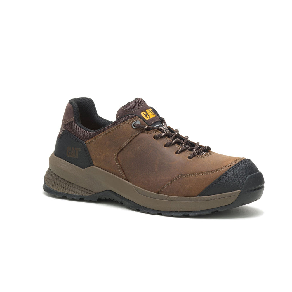 Caterpillar Streamline 2.0 Composite-Toe Leather Work Shoe Clay P91350 Medial Image