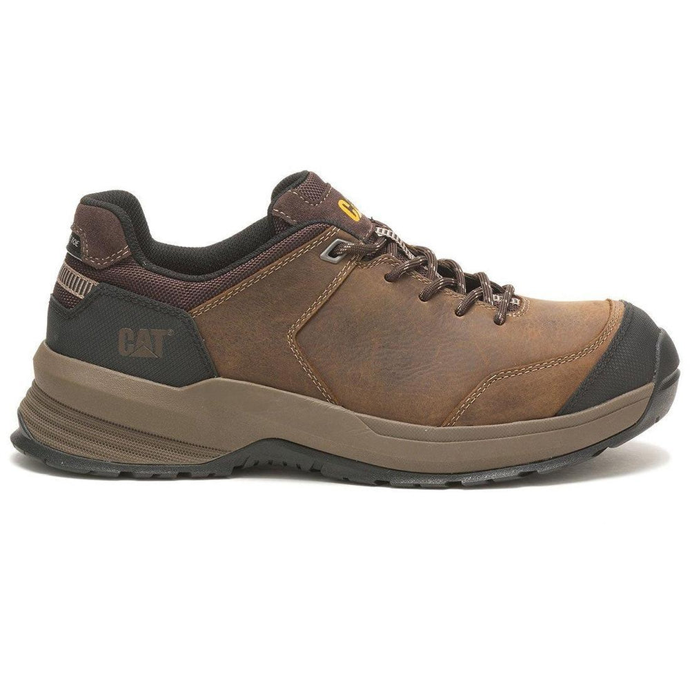 Caterpillar Streamline 2.0 Composite-Toe Leather Work Shoe Clay Profile View