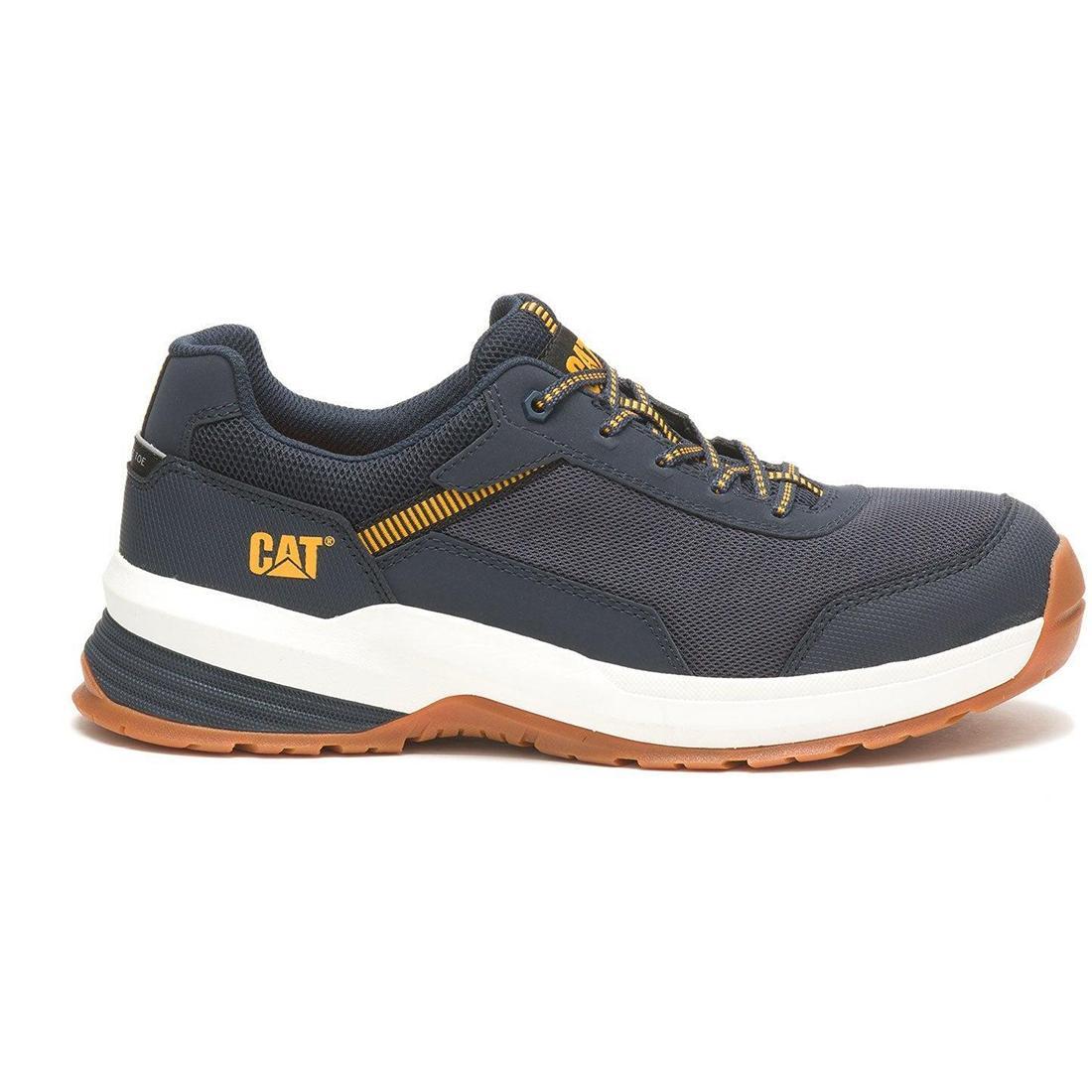 Caterpillar Streamline 2.0 Composite-Toe Mesh Work Shoe Navy Profile View