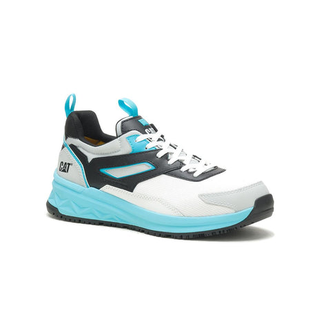 Caterpillar Streamline Runner Composite-Toe Work Shoe White/Blue P91492 Medial Image