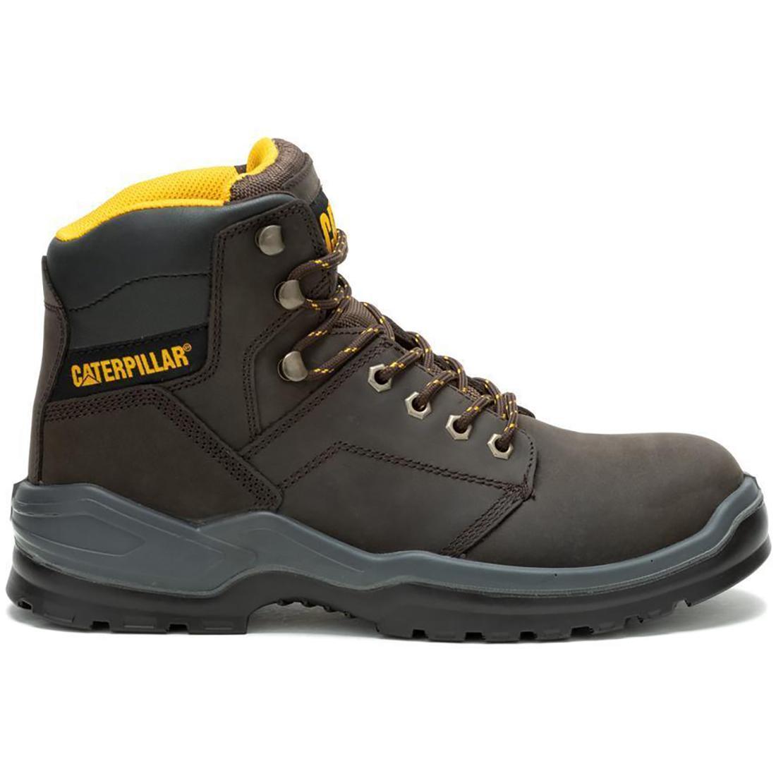 Caterpillar Striver Steel-Toe Boots Brown Profile View