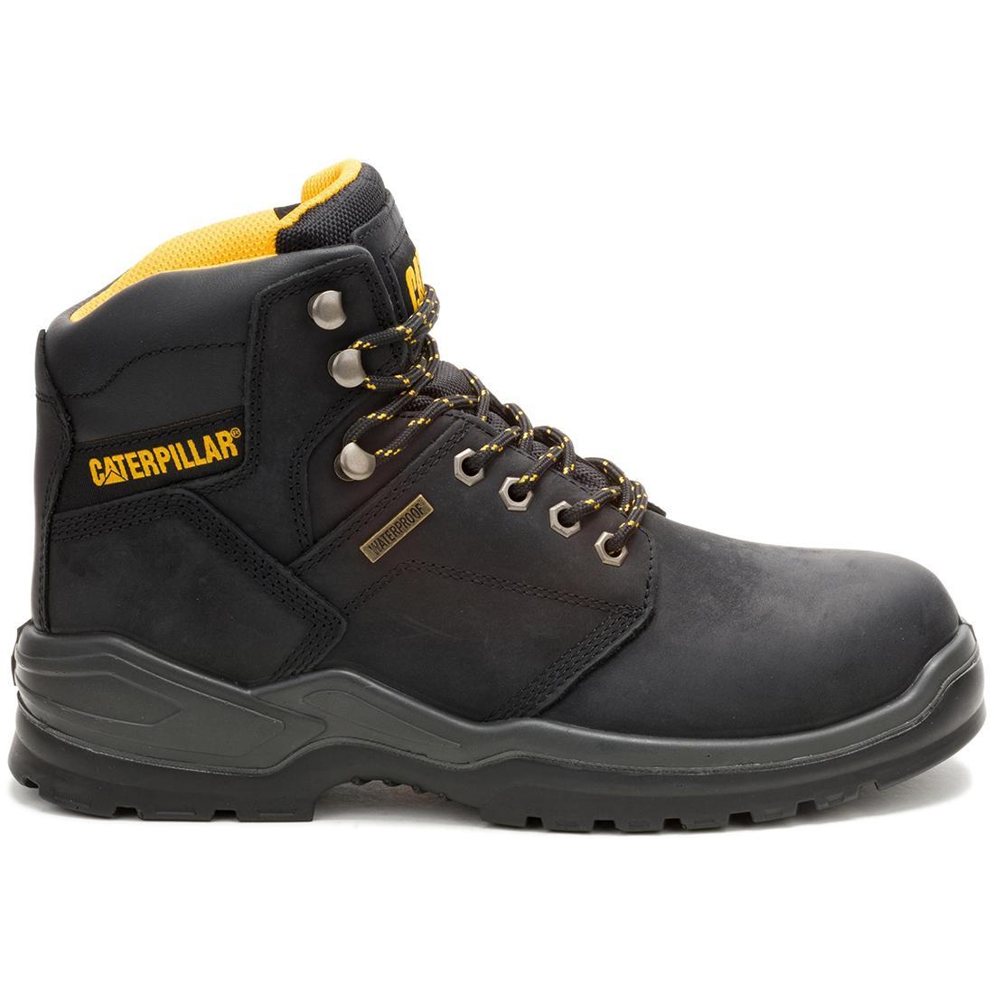 Caterpillar Striver Waterproof Steel-Toe Boots Black Profile View