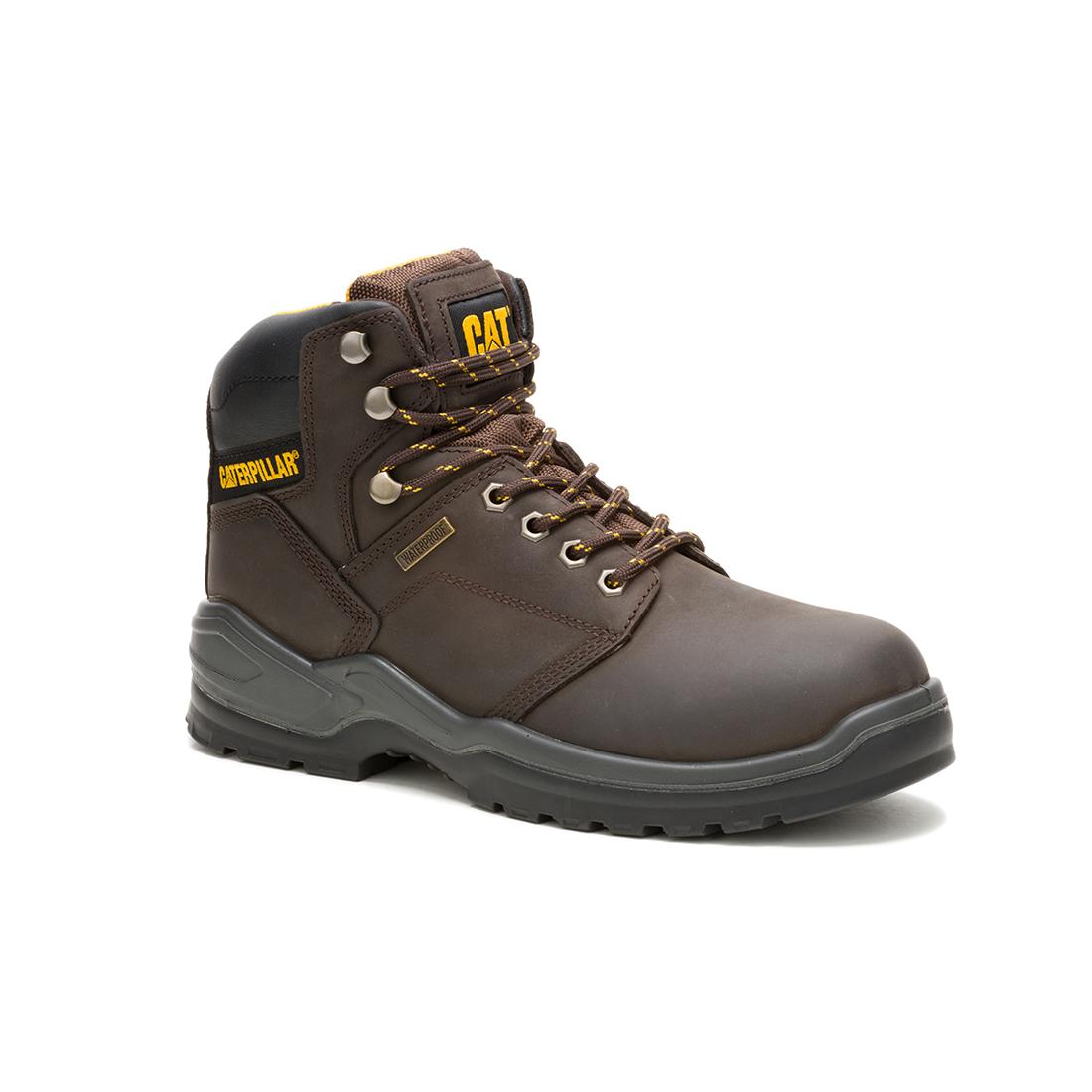 Caterpillar Striver Waterproof Steel-Toe Boots Brown P91720 Medial Image