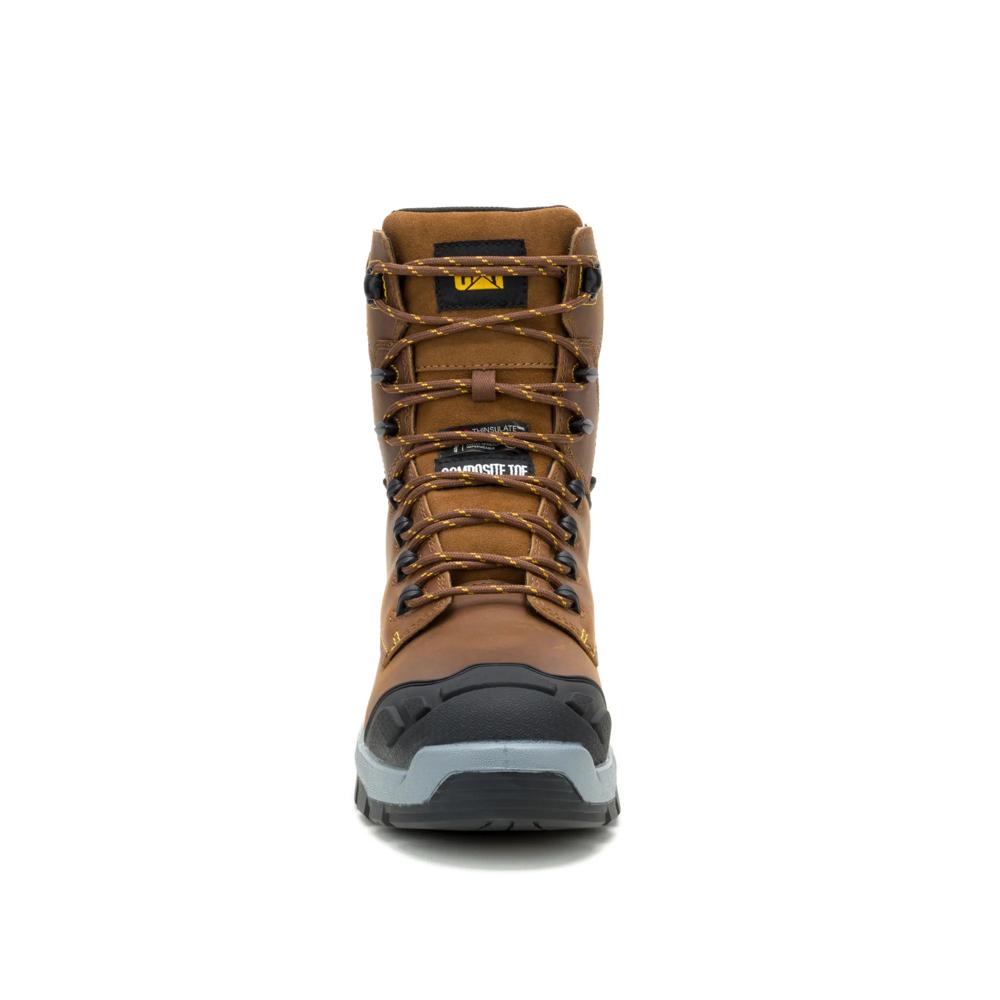 Caterpillar Men's Striver XL TX 8-Inch Composite Toe Boot Bison - Front View