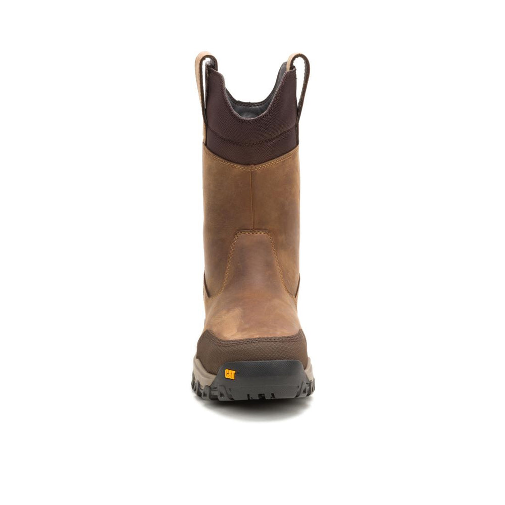 Caterpillar Threshold Rebound Pull On WP Steel-Toe Pull On Boot Bison P91772 Front Image