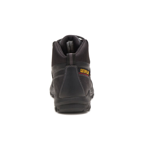 Caterpillar Threshold Soft-Toe Waterproof Work Boot Black P74129 Heel Image