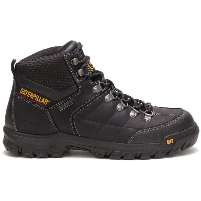 Caterpillar Threshold Soft-Toe Waterproof Work Boot Black Profile View
